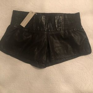 Diesel lamb leather shorts NWT